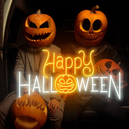 Happy Halloween Neon Sign Pumpkin Decor | Shineneon