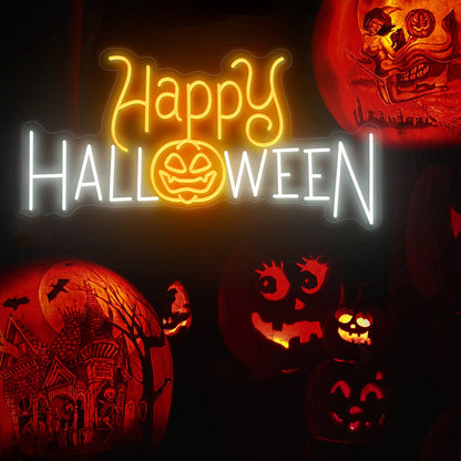 Happy Halloween Neon Sign Pumpkin Decor | Shineneon