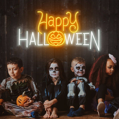 Happy Halloween Neon Sign Pumpkin Decor | Shineneon