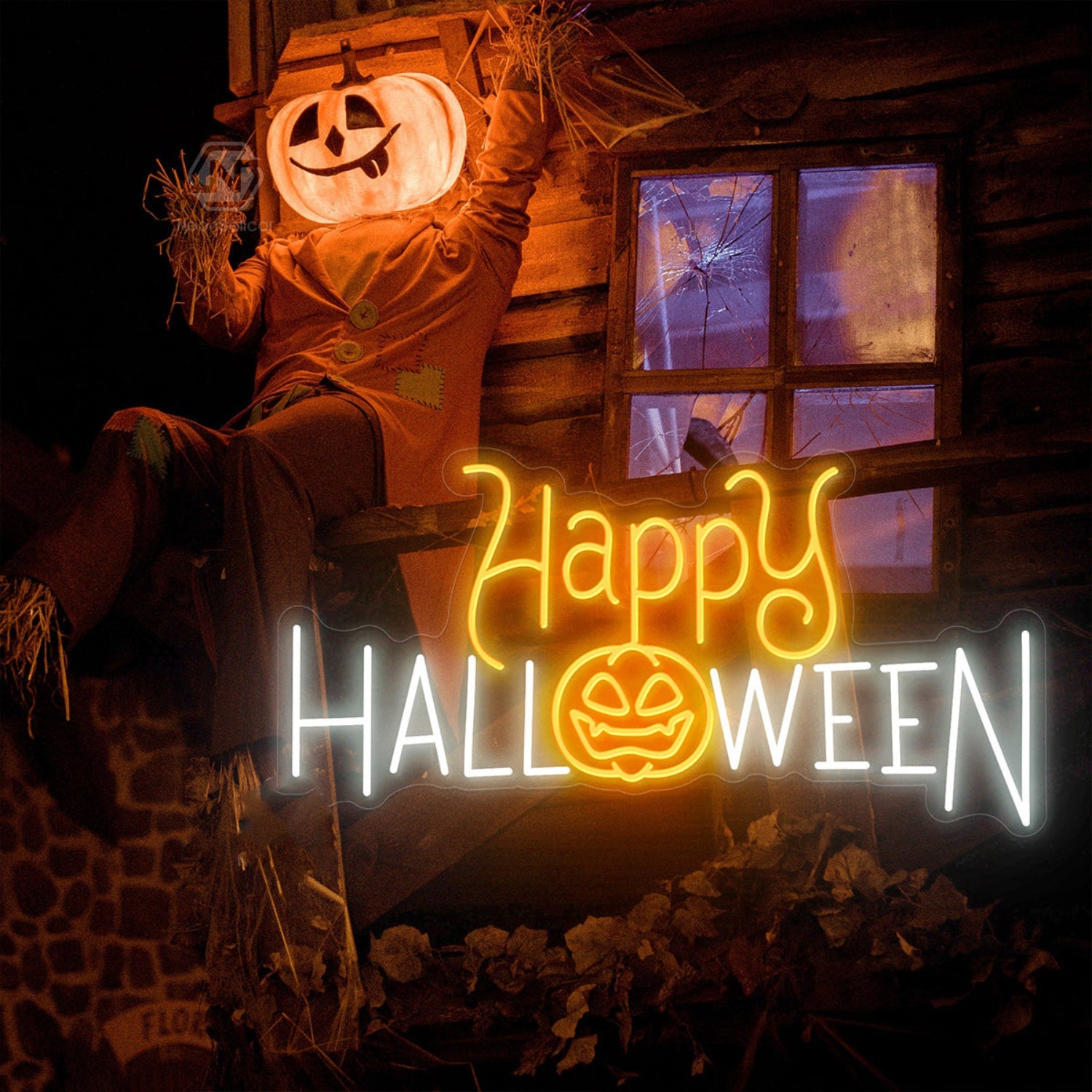 Happy Halloween Neon Sign Pumpkin Decor | Shineneon