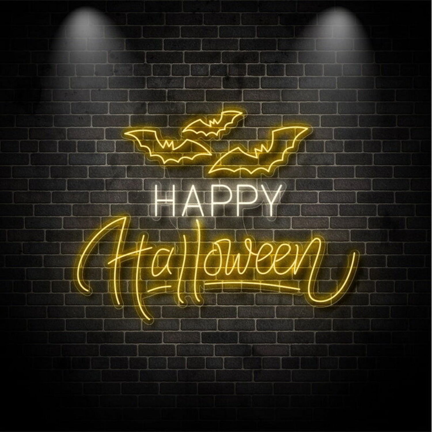 Happy Halloween With Bats Neon Sign For Festive Decor | Shineneon