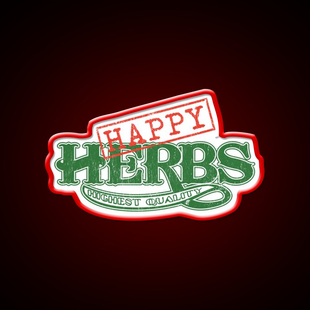 Happy Herbs Vintage Hemp Inspired Green Leaf Led Neon Sign Rgb Color - LED neon sign view 10