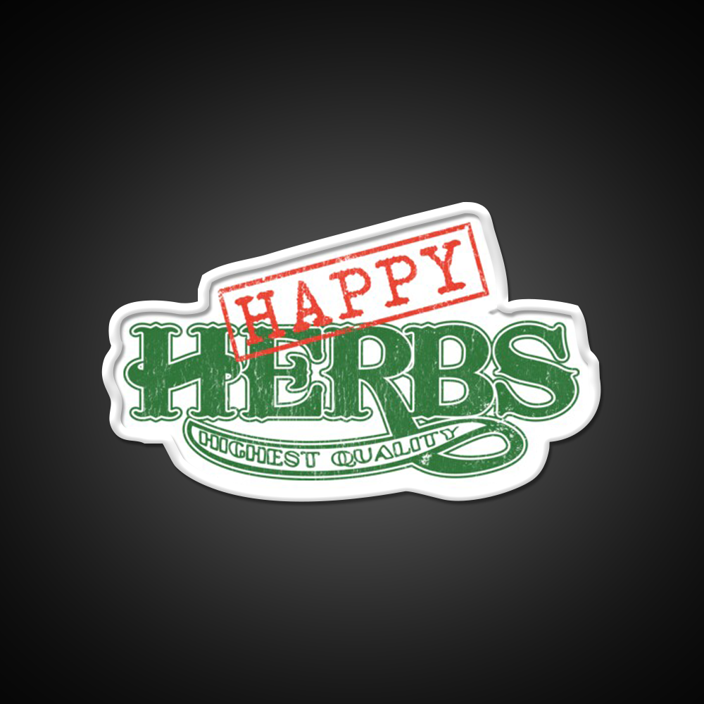 Happy Herbs Vintage Hemp Inspired Green Leaf Led Neon Sign Rgb Color - LED neon sign view 11