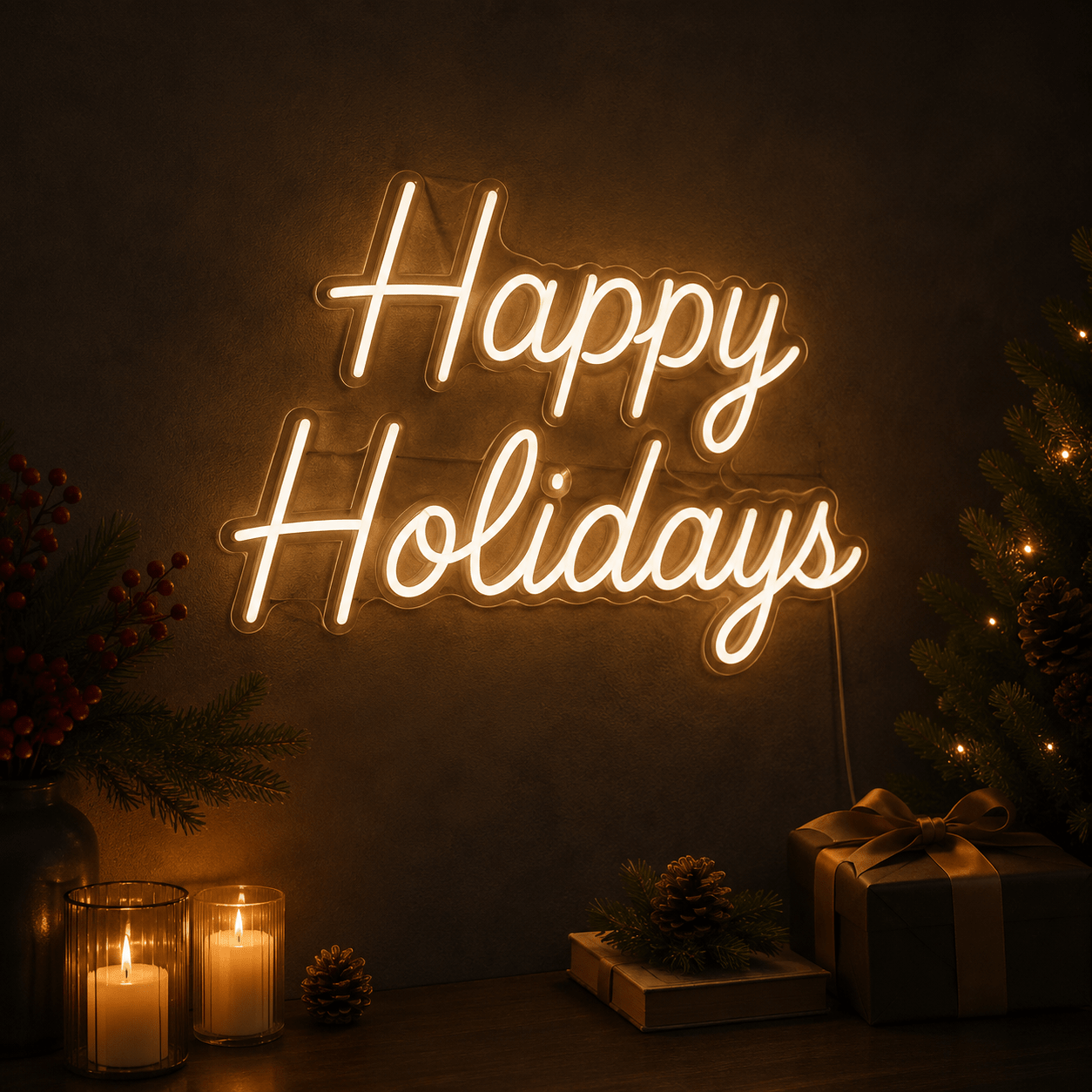 Happy Holidays LED Neon Sign Wall Neon Sign - Shineneon