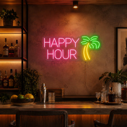Happy Hour Bar Neon Sign LED Neon Sign real lifestyle scene