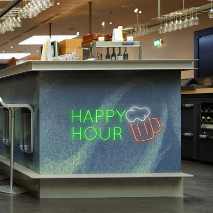 Happy Hour Beer Mug Led Neon Sign Bar Party Decor - Shineneon