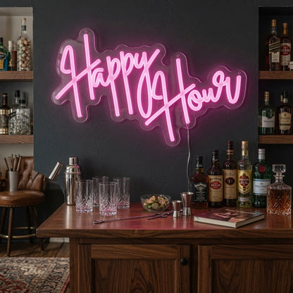 Happy Hour Business LED Neon Sign - 03 Real Lifestyle Scene