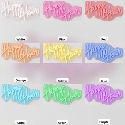 Happy Hour Business LED Neon Sign - 05 Color Grid