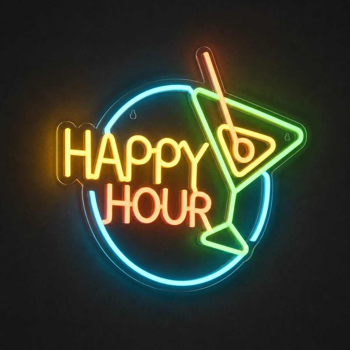Happy Hour Cocktail LED Neon Sign Man Cave Neon Sign - Shineneon