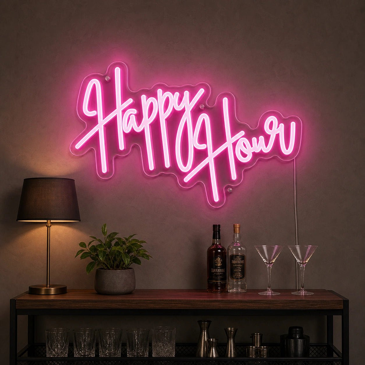 Happy Hour Hanging LED Neon Sign - Shineneon