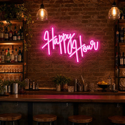 Happy Hour Hanging LED Neon Sign - Shineneon