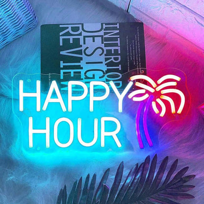 Happy Hour Holiday Celebration Neon Sign | Shineneon