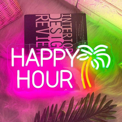 Happy Hour Holiday Celebration Neon Sign | Shineneon