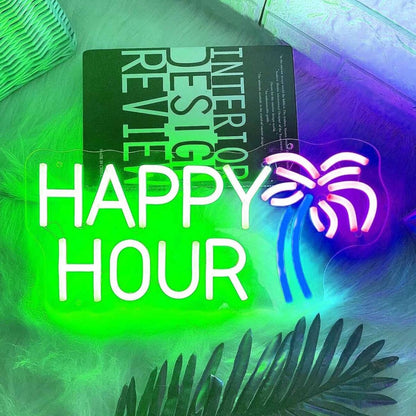 Happy Hour Holiday Celebration Neon Sign | Shineneon