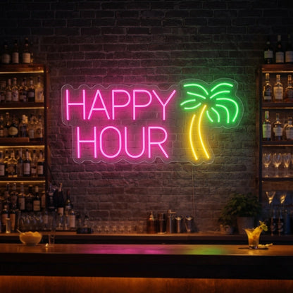 Happy Hour LED Neon Sign Bedroom Decor - 01 Original Product Image