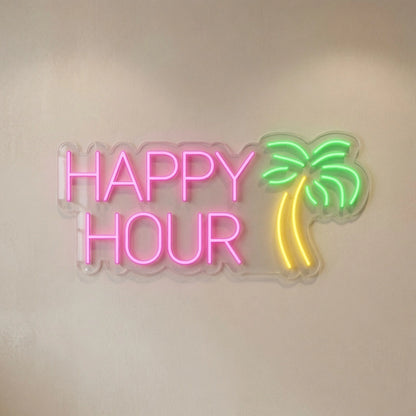 Happy Hour LED Neon Sign Bedroom Decor - 04 Size Image