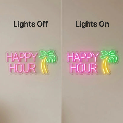 Happy Hour LED Neon Sign Bedroom Decor - Shineneon