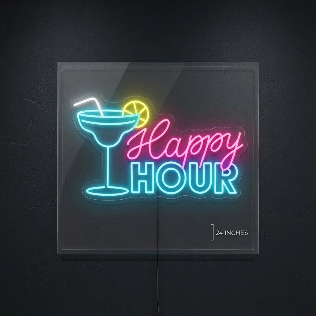 Happy Hour LED Neon Sign Home Decor - 04 Size Image