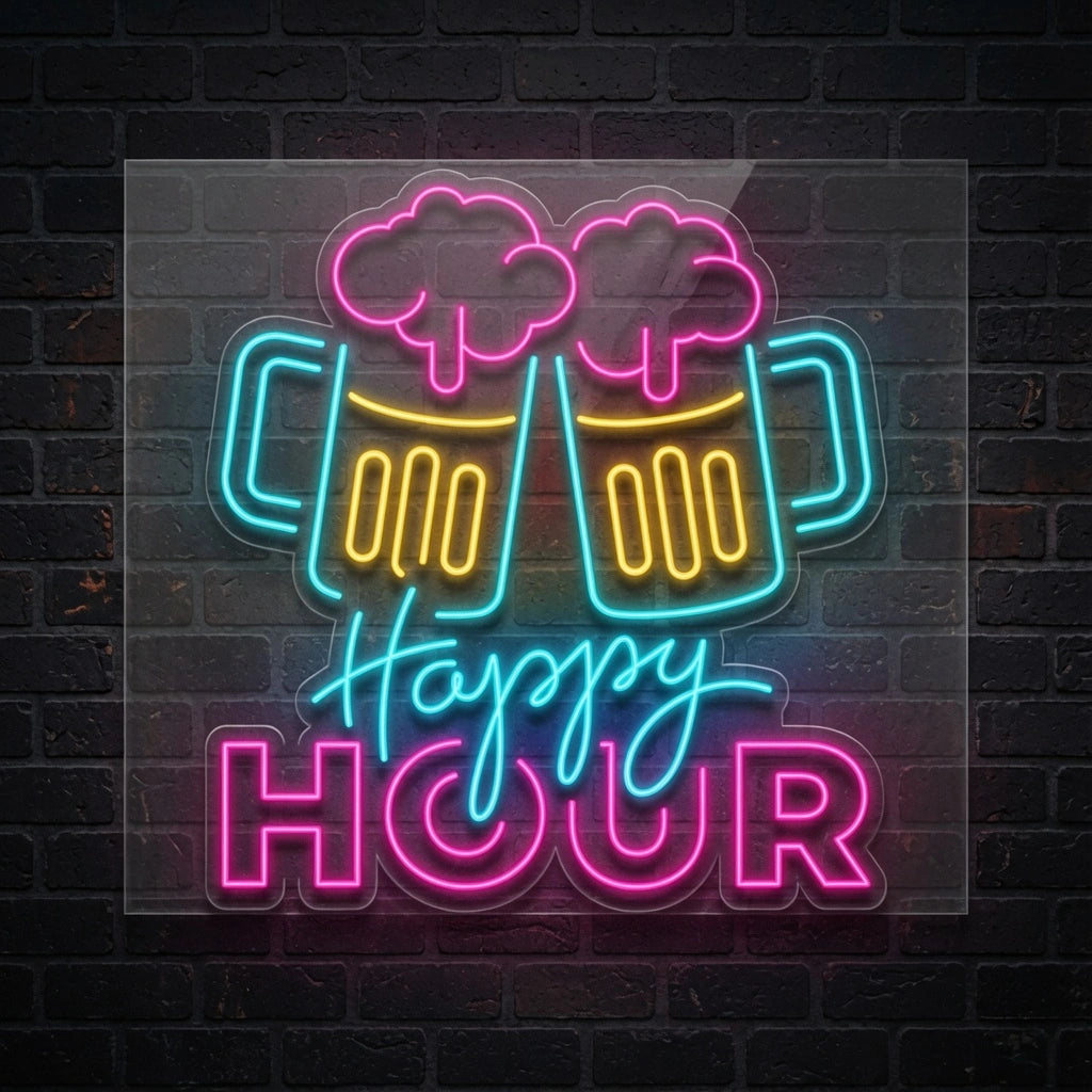 Happy Hour LED Neon Sign Home Wall Art - 01 Original Product Image