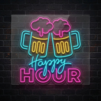 Happy Hour LED Neon Sign Home Wall Art - 01 Original Product Image