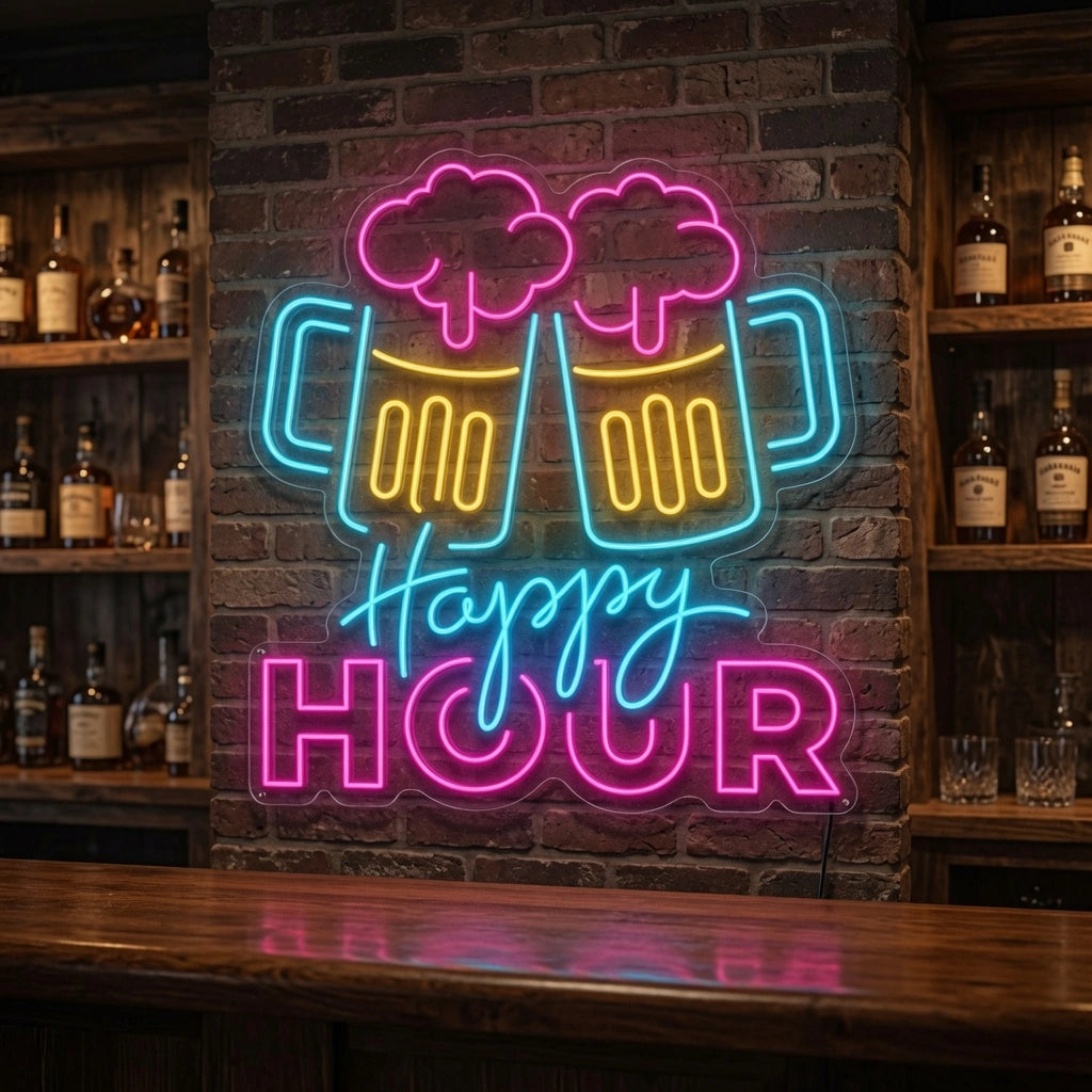 Happy Hour LED Neon Sign Home Wall Art - 02 High-Converting Product Image
