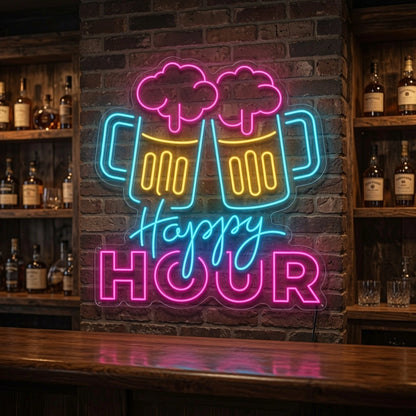 Happy Hour LED Neon Sign Home Wall Art - 02 High-Converting Product Image