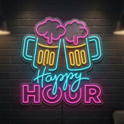 Happy Hour LED Neon Sign Home Wall Art - 04 Size Image