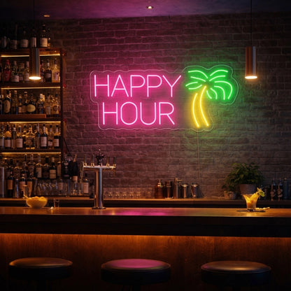 Happy Hour LED Neon Sign Wall Decor - 01 Original Product Image