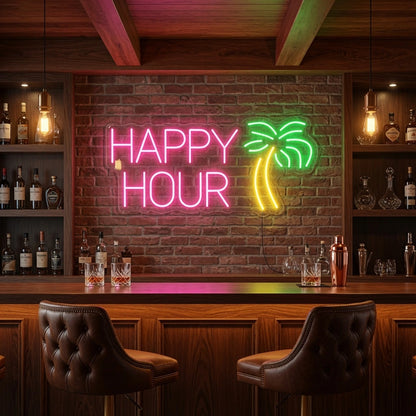 Happy Hour LED Neon Sign Wall Decor - 02 High-Converting Product Image