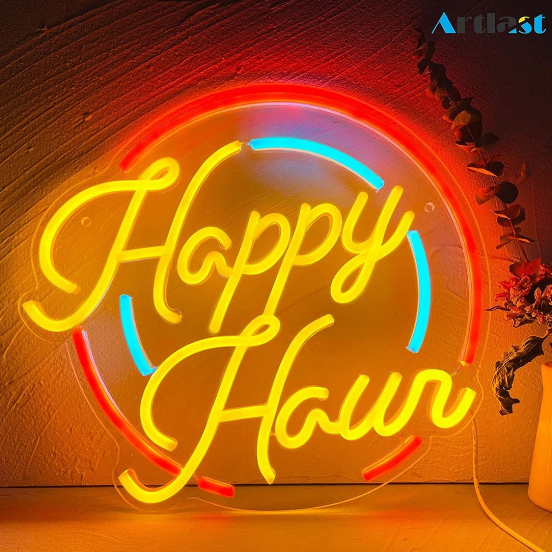 Happy Hour Led Sign Business Neon Sign Wall Decor