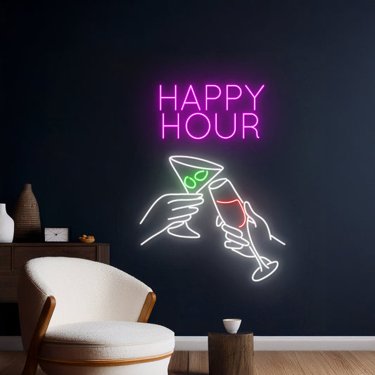 Happy Hour Neon Light Cocktail Neon Sign