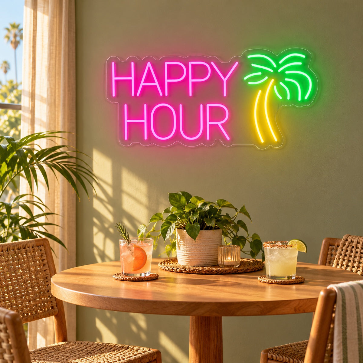 Happy Hour LED Neon Sign - lifestyle view