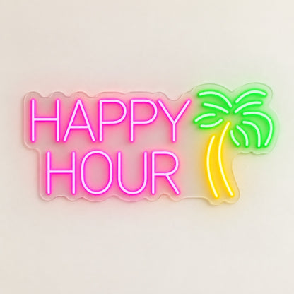 Happy Hour LED Neon Sign - natural light view