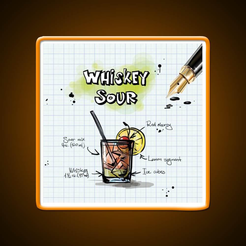 Happy Hour Recipe Whiskey Drink Bar Led Neon Sign Rgb Color