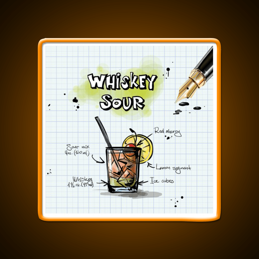 Happy Hour Recipe Whiskey Drink Bar Led Neon Sign Rgb Color - Shineneon