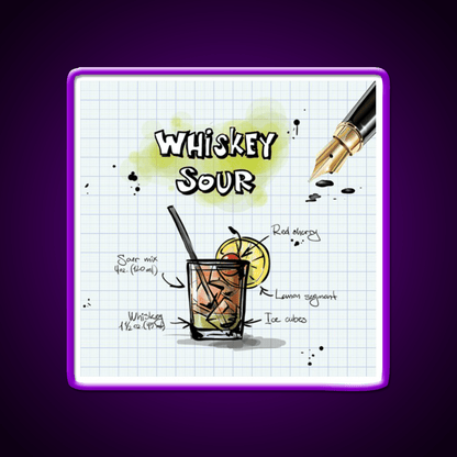 Happy Hour Recipe Whiskey Drink Bar Led Neon Sign Rgb Color - Shineneon