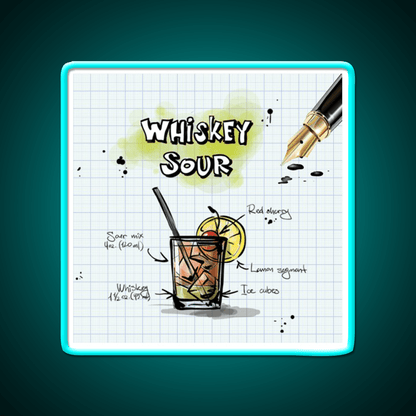 Happy Hour Recipe Whiskey Drink Bar Led Neon Sign Rgb Color - Shineneon