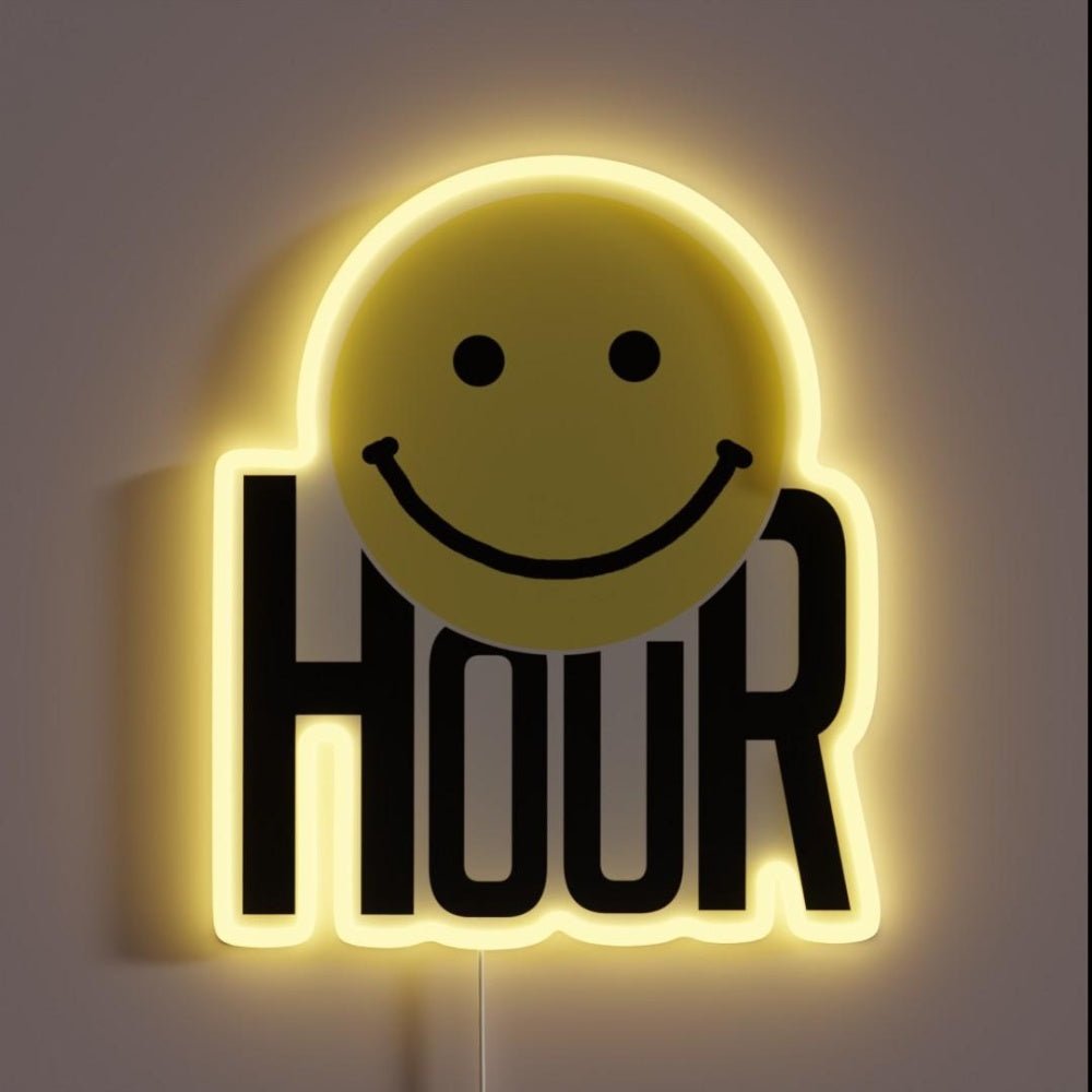 Happy Hour Rgb Led Neon Sign Restaurant Wall Art - Shineneon