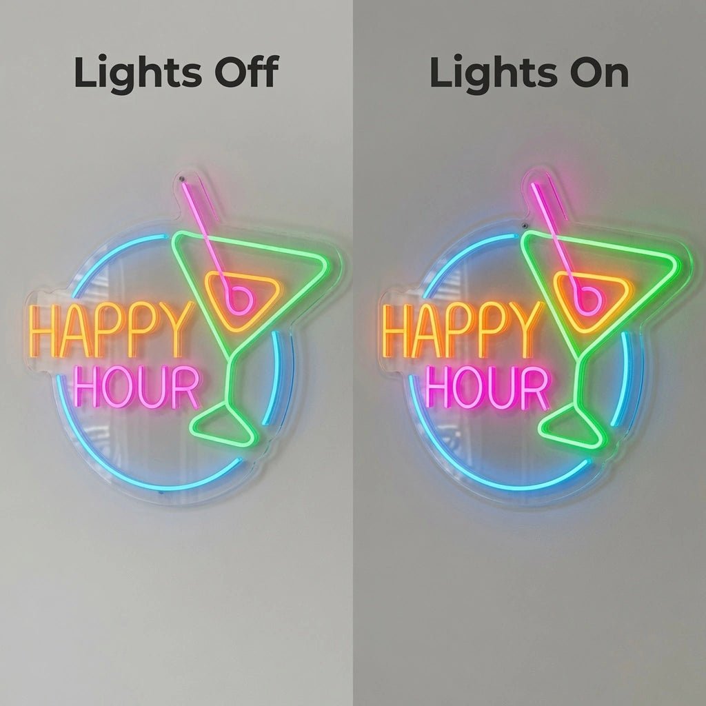 Happy Hour Wall Art LED Neon Sign - Shineneon