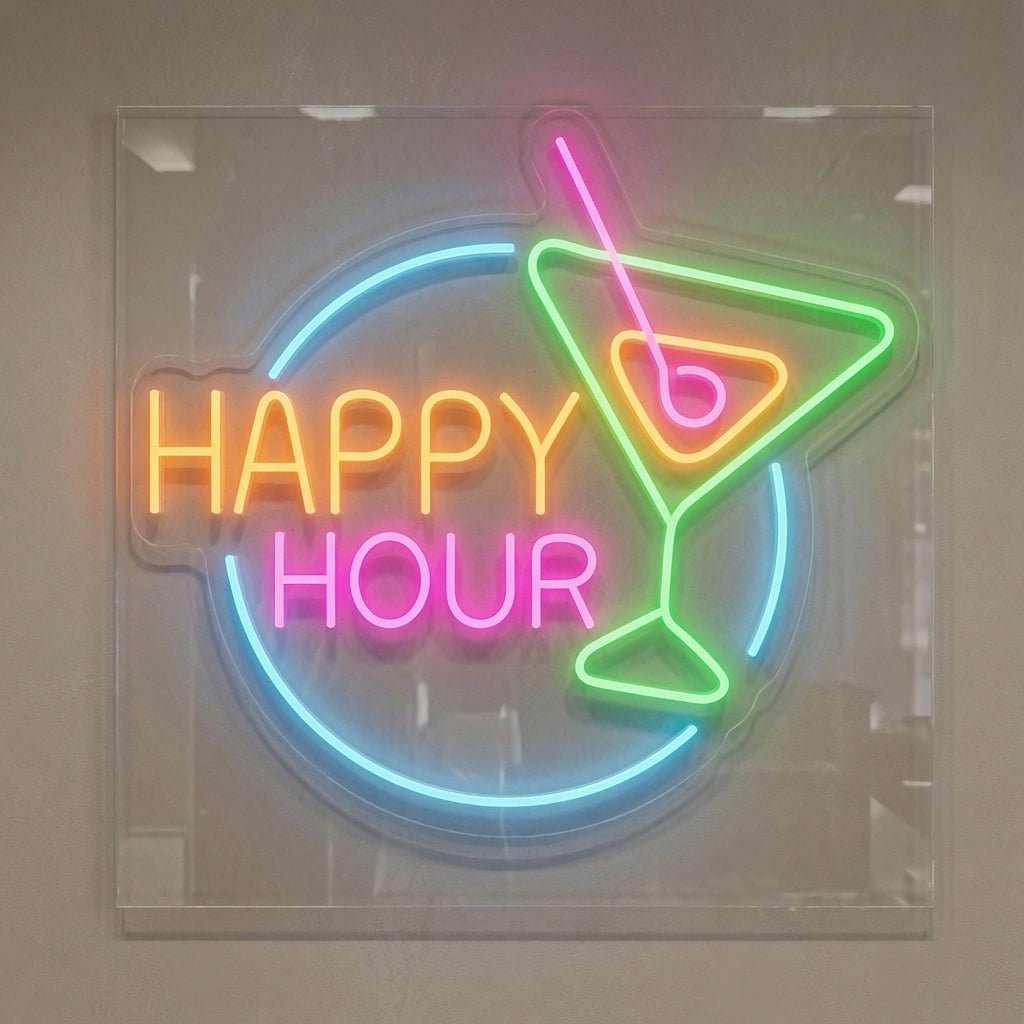 Happy Hour Wall Art LED Neon Sign - Shineneon