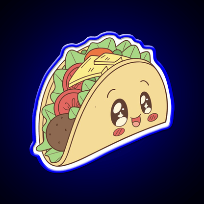 Happy Kawaii Taco With Many Fillings Taco Led Neon Sign Rgb Color - Shineneon