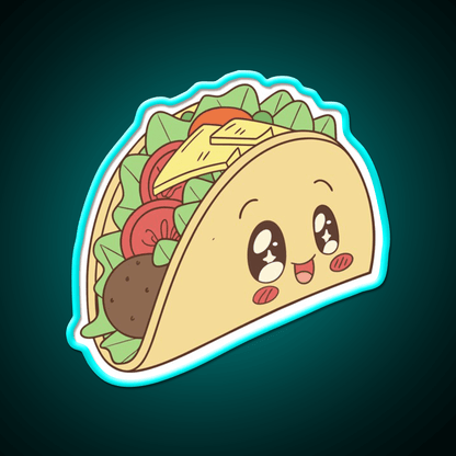 Happy Kawaii Taco With Many Fillings Taco Led Neon Sign Rgb Color - Shineneon