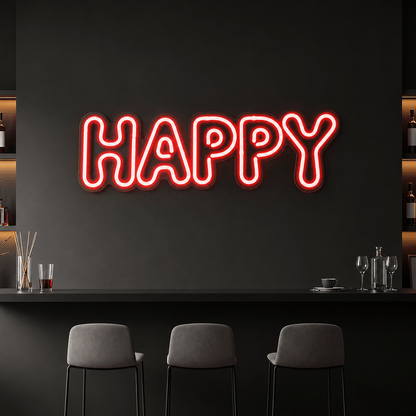 Happy LED Neon Sign Home Wall Art - Shineneon