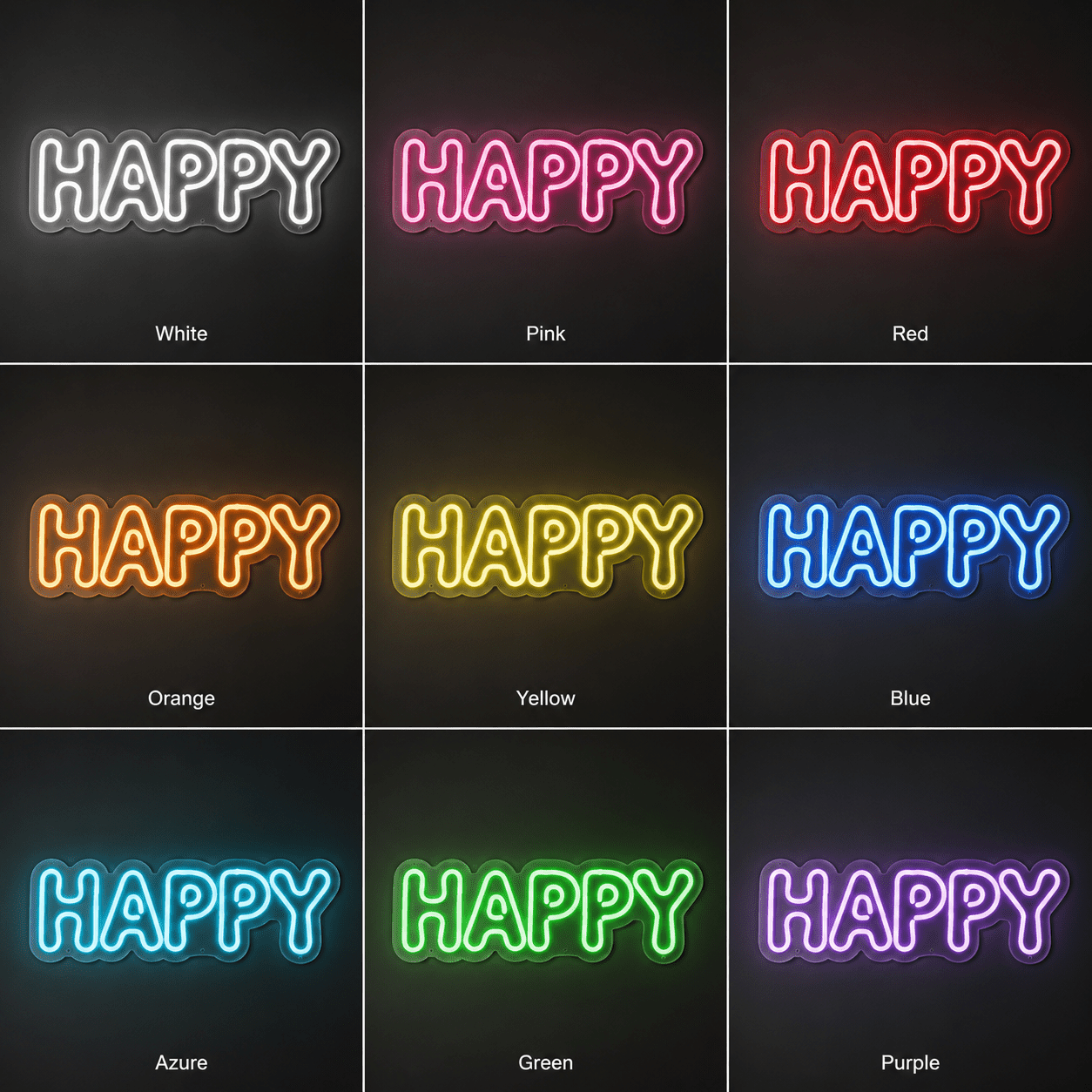 Happy LED Neon Sign Home Wall Art - Shineneon