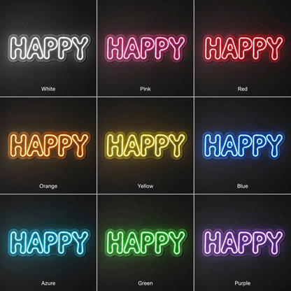 Happy LED Neon Sign Home Wall Art - Shineneon