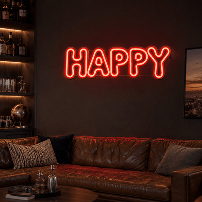 Happy LED Neon Sign Home Wall Art - Shineneon