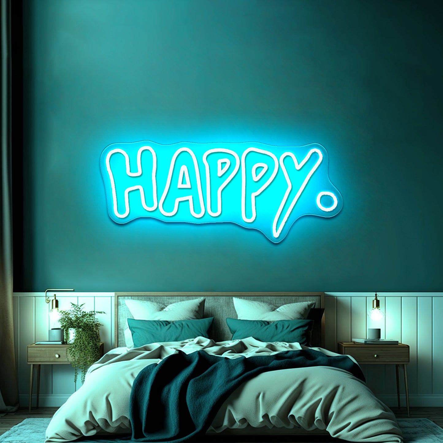 Happy Led Neon Signs For Wall Decor