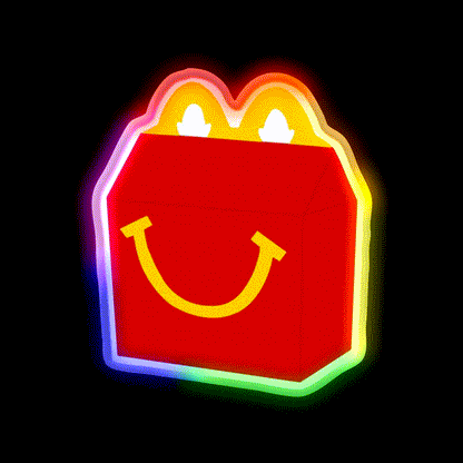 Happy Meal Fast Food Led Neon Sign For Burger Place Rgb Color - LED neon sign close-up detail