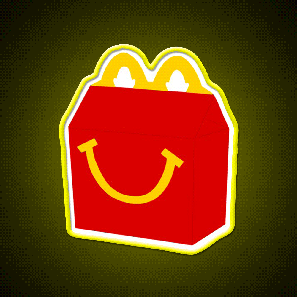 Happy Meal Fast Food Led Neon Sign For Burger Place Rgb Color - Custom LED neon sign front view