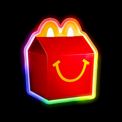 Happy Meal Mcdonalds Fast Food Led Neon Sign For Burger Place Rgb Color - LED neon sign close-up detail